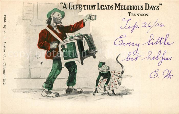 Drehorgel Leierkasten Barrel Organ-- Obdachloser Affe Tennyson