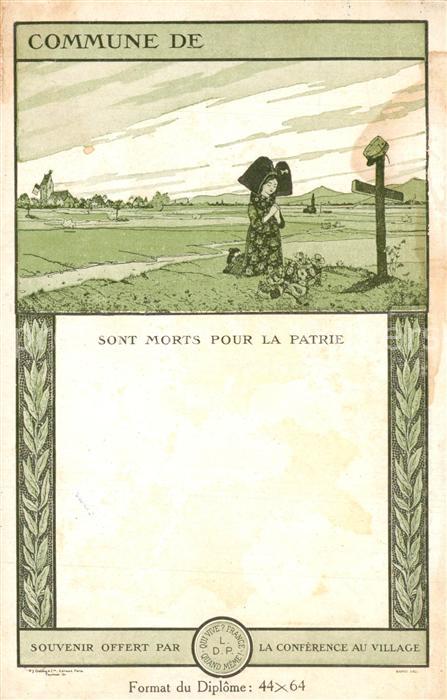 Hansi Morts pour la Patrie Grab Frau Gebet