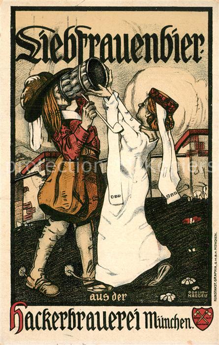 Bier Liebfrauenbier Hackerbrauerei M?nchen K?nstler Otto Ludwig Naegele