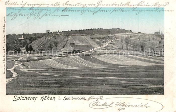 Verlag Braun Nr. 2728 Spicherer H?hen Saarbr?cken