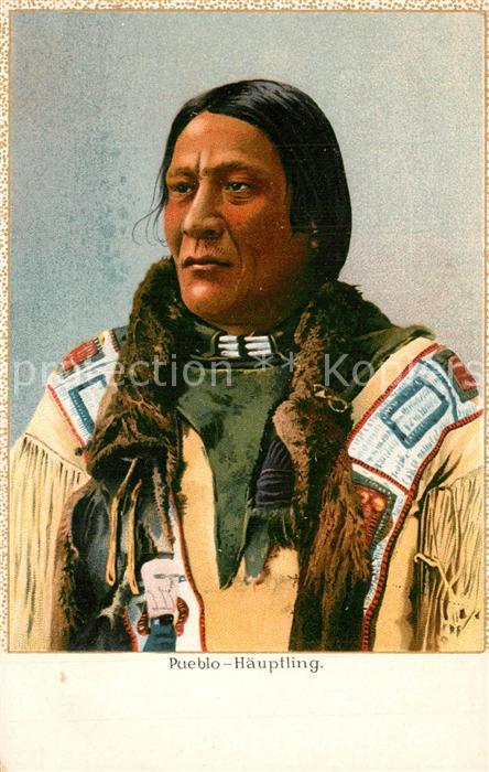 Indianer Native American Pueblo-H?uptling Litho