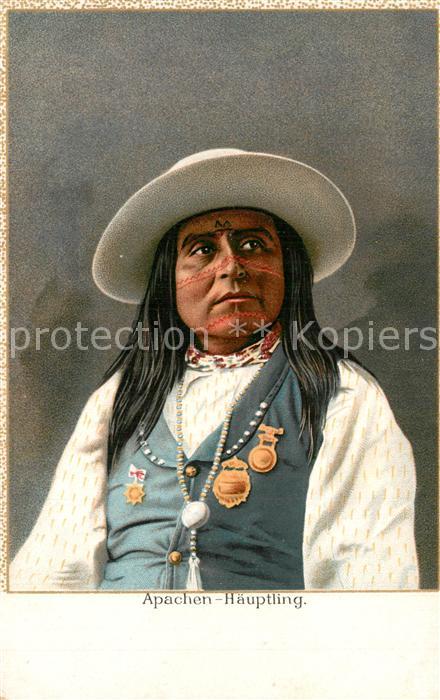Indianer Native American Apachen-H?utling Litho