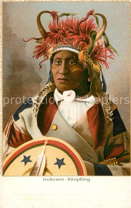 Indianer Native American Irokesen-H?uptling Litho