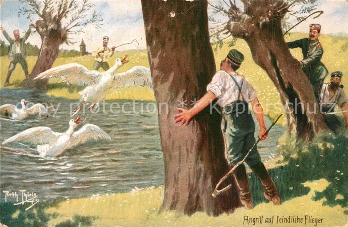 Thiele Arthur Idyllen hinter der Front Feindliche Flieger G?nse Soldaten