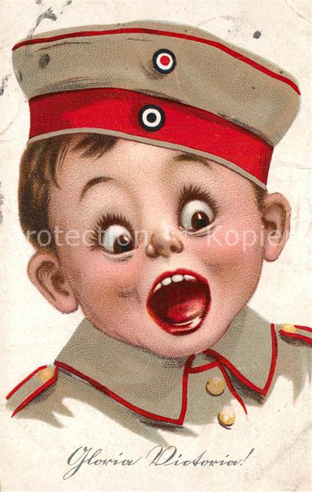 Kindersoldaten WK1 Litho Gloria Victoria