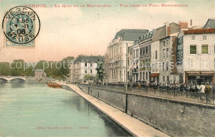 Verdun Meuse Quai de la République vue prise du Pont Beaurepaire