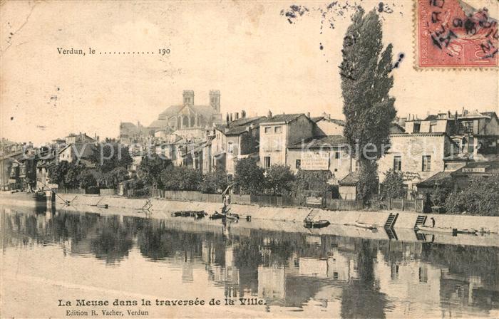Verdun Meuse La Meuse dans la traversée de la ville