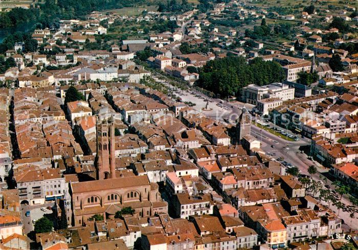 Villeneuve-sur-Lot Eglise Sainte Catherine Boulevards et Tour de Paris vue aérie