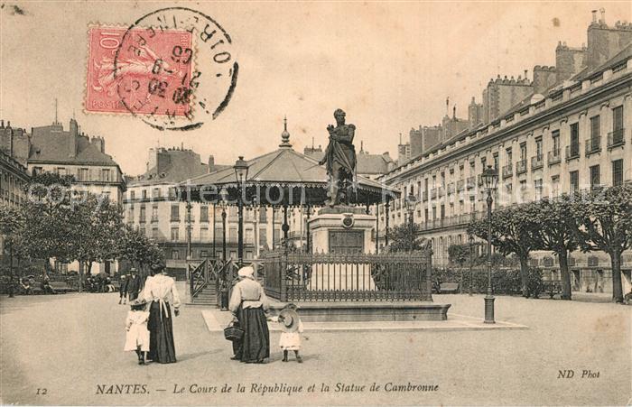 Nantes Loire Atlantique Cours de la Republique Statue de Cambronne