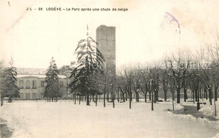 Lodeve Parc apres une Chute de neige