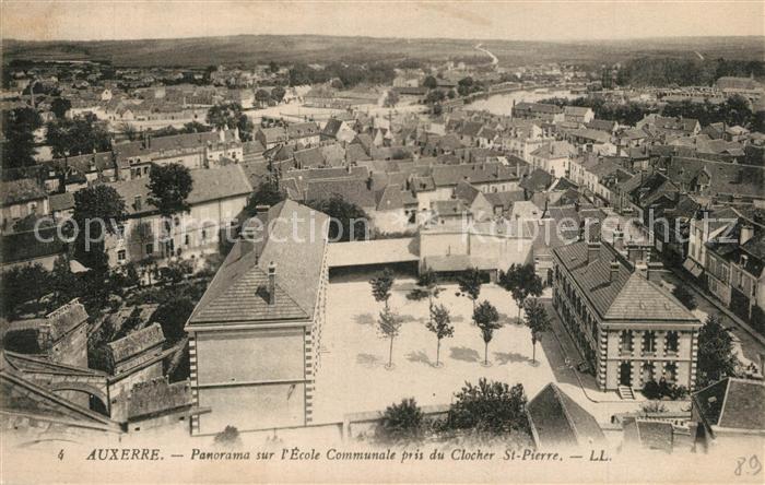 Auxerre Panorama l'Ecole Communale Clocher Sainte Pierre