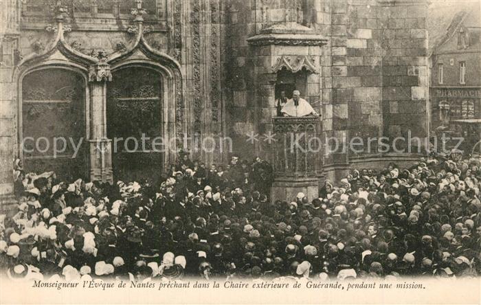 Nantes Loire Atlantique Monseigneur Eveque Chaire exterieure de Guerande
