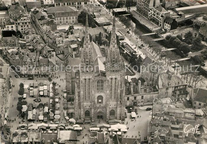 Quimper Fliegeraufnahme Cathedrale riviere Odet