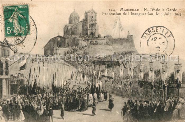Marseille Bouches-du-Rhone Procession de l'Inauguration 5 Juin 1864