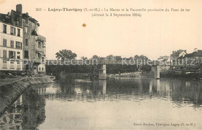 Thorigny-Lagny Passerelle provisoire du Pont de Fer