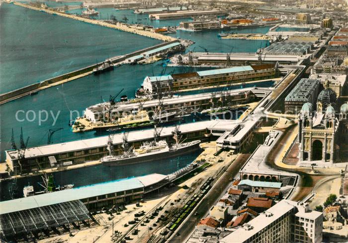 Marseille Bouches-du-Rhone Vue aerienne Port Bassin de la Joliette Cathedrale