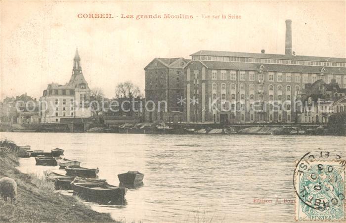 Corbeil-Essonnes Les grands moulins vue sur la Seine