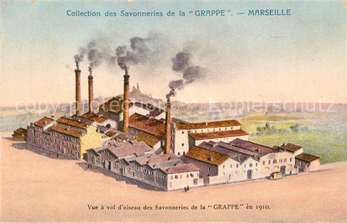 Marseille Bouches-du-Rhone Les Savonneries de la Grappe en 1910 Illustration
