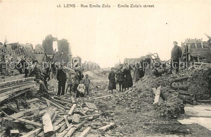 Lens Pas-de-Calais Rue Emile Zola détruite Ruines Grande G
