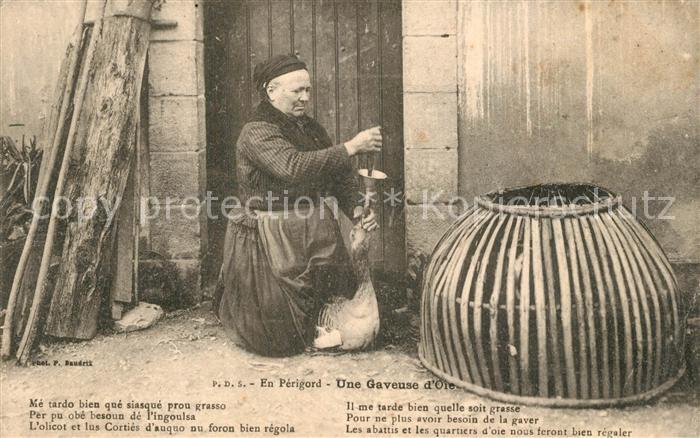 Perigord Une gaveuse d oie Mastgans