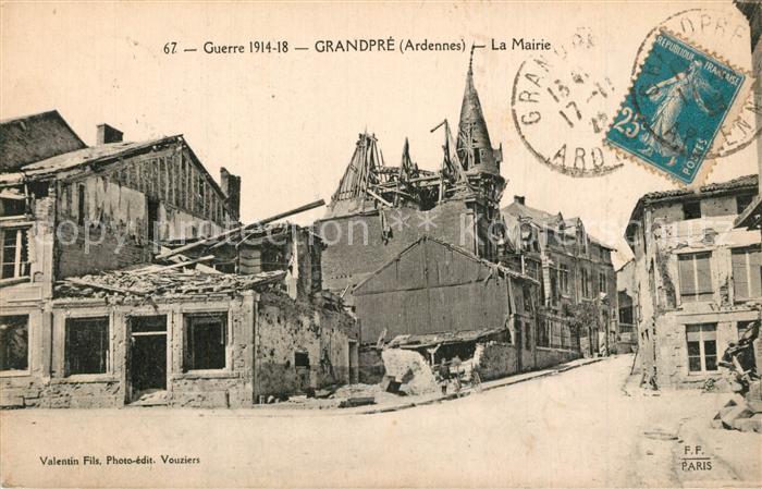 Grandpre La Mairie Ruines Grande Guerre 1914-18