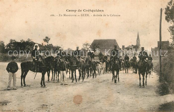 Guer Camp de Coetquidan Arrivée de la Colonne Manoeuvre