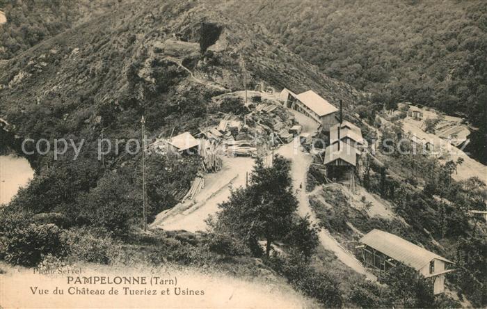 Pampelonne Vue du Chateau de Tueriez et usines