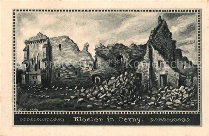Cerny-en-Laonnois Kloster Ruine Kuenstlerkarte