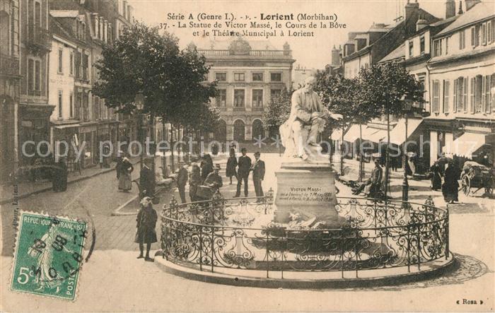 Lorient Morbihan Bretagne La Statue de Victor Masse le Cours de la Bove et le Th