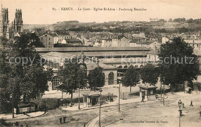 Nancy Lothringen La Gare Eglise St Leon Faubourg Stanisl