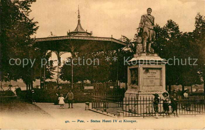 Pau 64 Statue Henri IV et Kiosque