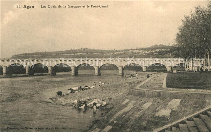 Agen Lot et Garonne Les Quais de la Garonne et le Pont Cana