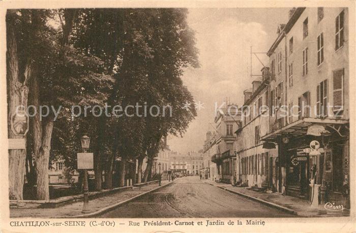 Chatillon-sur-Seine Rue Pr?sident Carnot et Jardin de la Ma