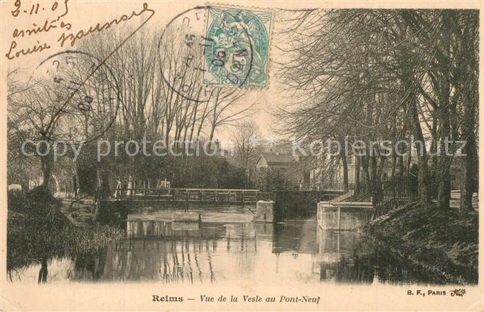 Reims Champagne Ardenne Vue de la Vesle au Pont Neuf