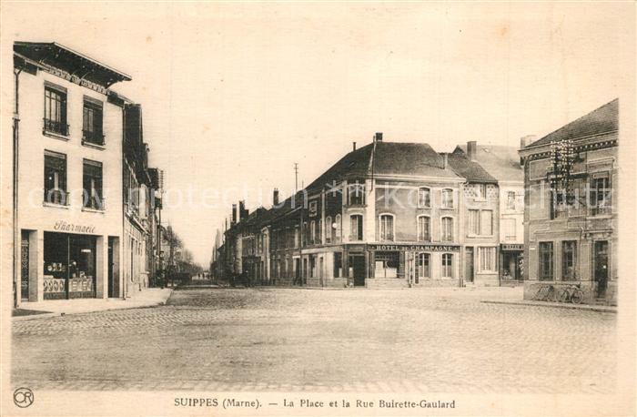 Suippes Place et rue Buirette Gaulard
