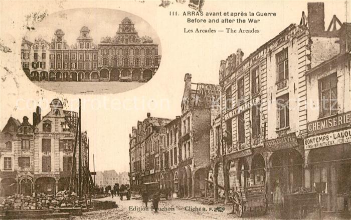 Arras Pas-de-Calais avant et apr?s la Guerre