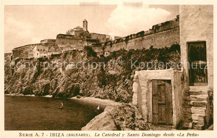 Ibiza Islas Baleares La Catedral y Santo Domingo desde La Pena