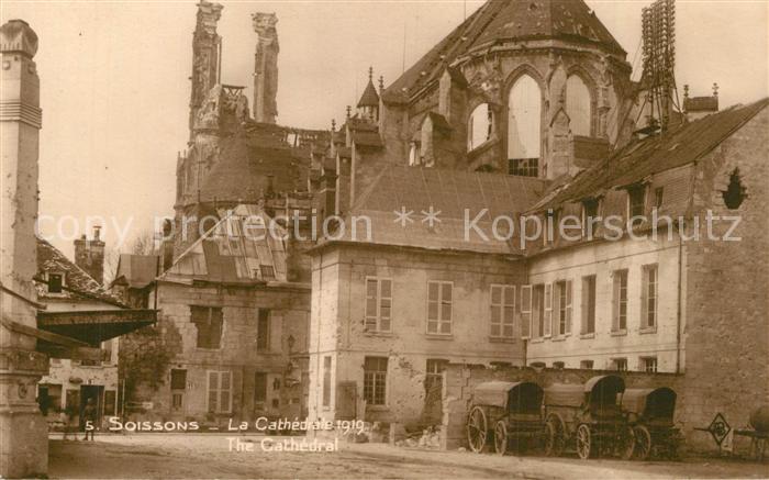 Soissons Aisne Cathedrale 1919
