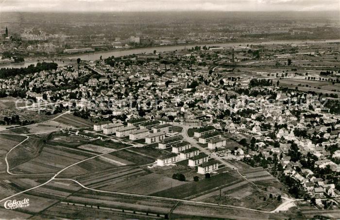 Kehl Rhein Fliegeraufnahme mit Rheinbr?cke und Stra?burg