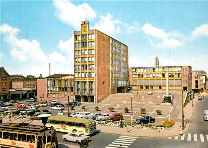 D?ren Rheinland Rathaus Strassenbahn