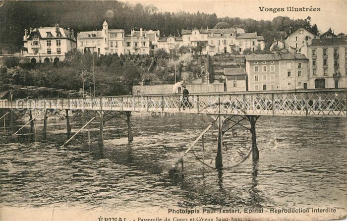 Epinal Vosges Passerelle du Cours et Coteau Saint Ant