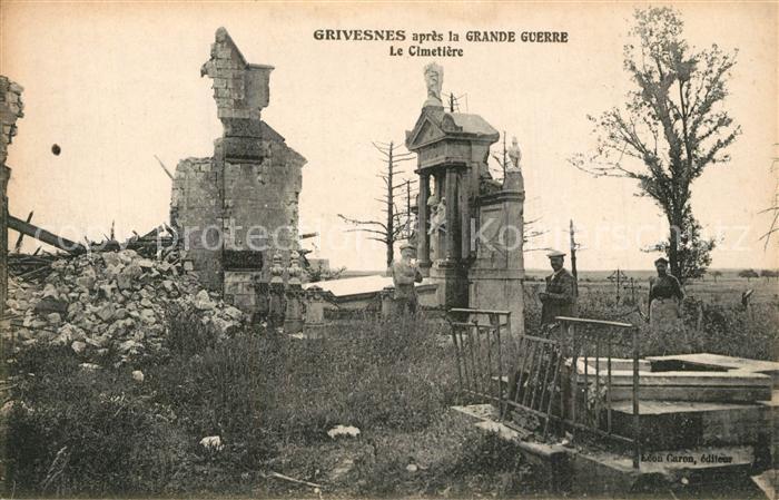 Grivesnes apres la Grande Guerre Le Cimetiere