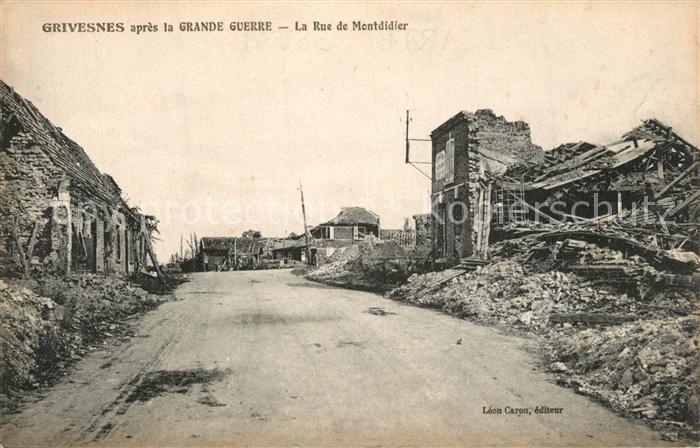 Grivesnes apres la Grande Guerre La Rue de Montdi