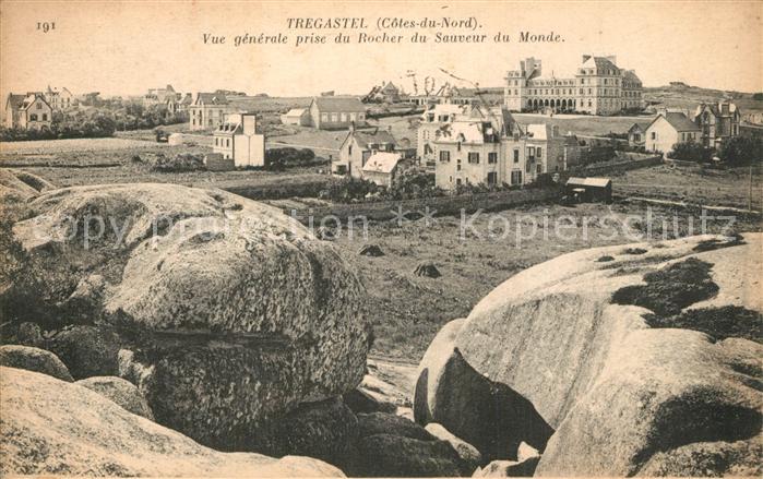 Tregastel Vue generale prise du Rocher du Sauveur du Monde