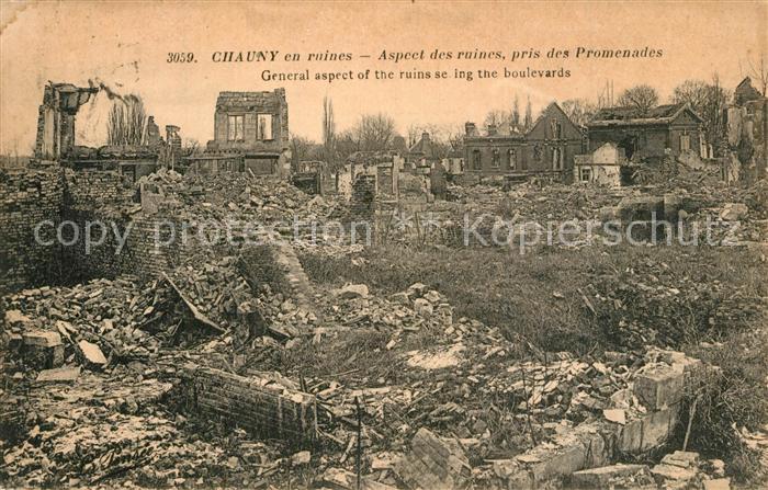 Chauny Aisne Aspect des ruines pris de Promenades