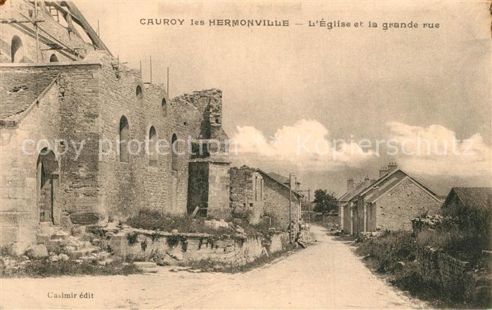 Cauroy-les-Hermonville Eglise et la grande rue