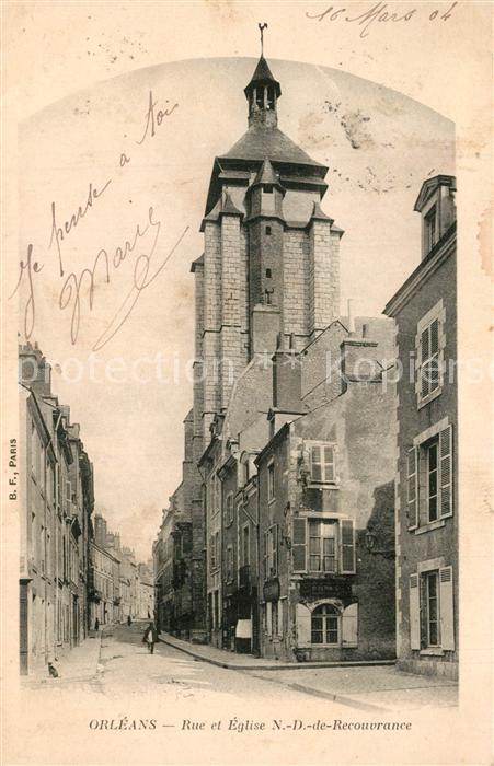 Orleans Loiret Rue et Eglise ND de Recouvrance