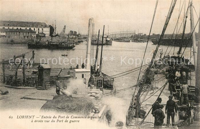 Lorient Morbihan Bretagne Entre du Port de Commerce a gauche a droite vue du Por