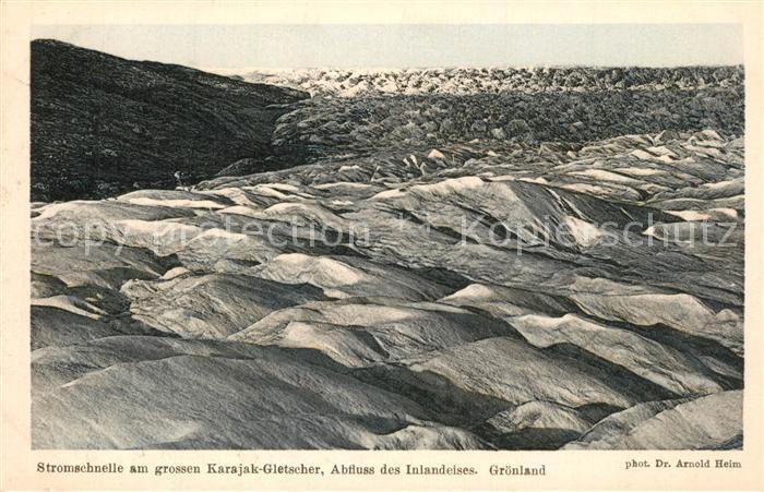 Groenland Stromschnelle am grossen Karajak Gletscher Abfluss des Islandeises