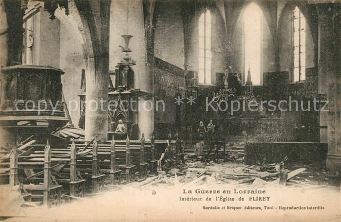 Flirey La Guerre en Lorraine Interieur de l'Eglise